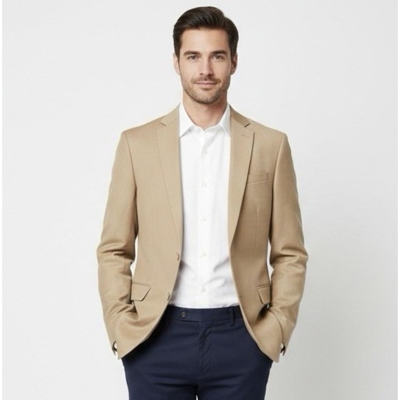 J Ferrar Men's 42L Slim Fit Blazer‎ Brown Wedding Formal Party Holiday NEW